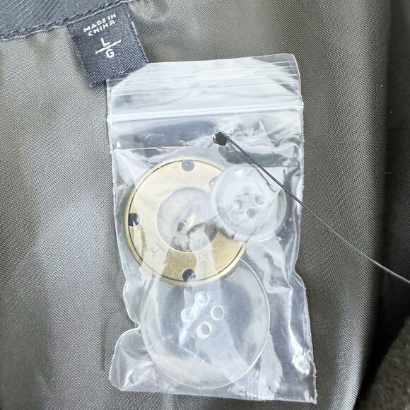 NWOT Express Military Double Breasted Pea Coat Jacket Olive Green Red Large - Picture 8 of 8